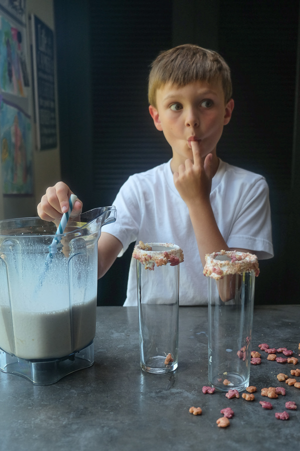 Surprise someone special with Berry Cereal Milkshakes. They're incredible! Find the recipe on Shutterbean.com!