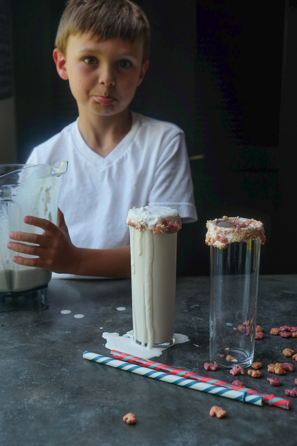 Surprise someone special with Berry Cereal Milkshakes. They're incredible! Find the recipe on Shutterbean.com!