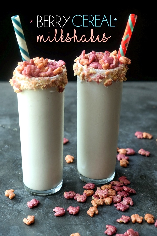 Surprise someone special with Berry Cereal Milkshakes. They're incredible! Find the recipe on Shutterbean.com!