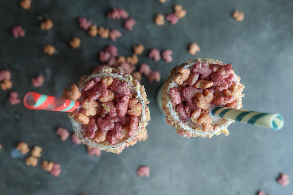 Surprise someone special with Berry Cereal Milkshakes. They're incredible! Find the recipe on Shutterbean.com!