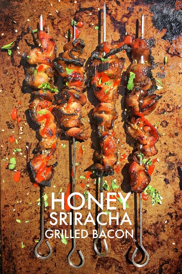 Honey Sriracha Grilled Bacon. That's right! You can grill bacon! Check out the recipe on Shutterbean.com!