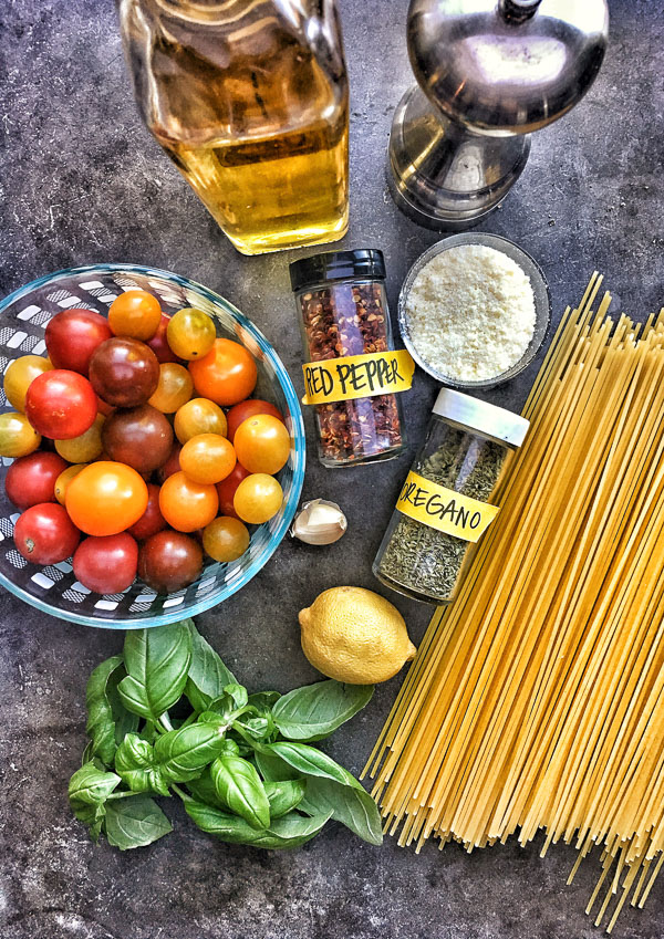 Quick Tomato Basil Pasta is a great idea for a simple weeknight dinner. Find the recipe on Shutterbean.com