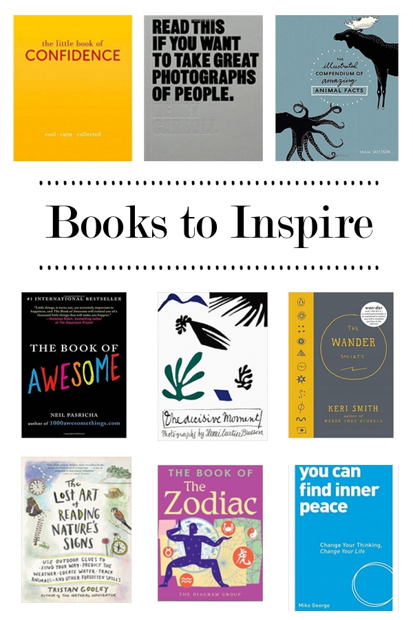 A collection of Books to Inspire put together by Tracy of Shutterbean.com!