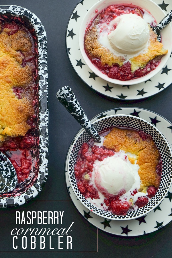 Raspberry fans! This Raspberry Cornmeal Cobbler is for YOU! Check out the recipe on Shutterbean.com