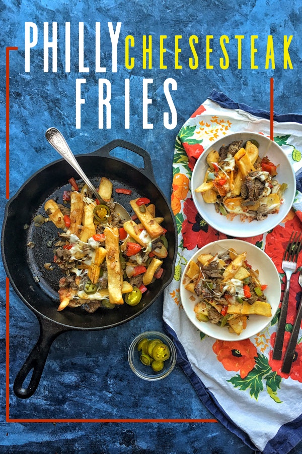 Ditch the bread in Philly Cheesesteak and use FRIES! Find the recipe for these Philly Cheesesteak Fries on Shutterbean.com!