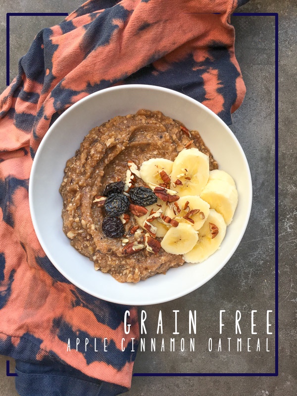 If you're trying to eliminate grains from your diet, try this Grain Free Cinnamon Apple "Oatmeal" made with cashews, apples, vanilla bean & raisins! Find the recipe on Shutterbean.com