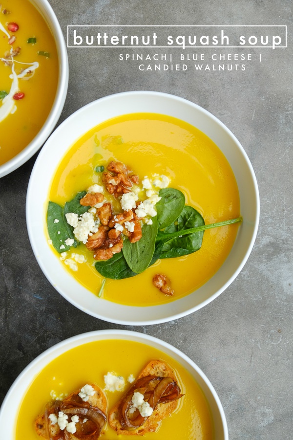 Turn Imagine's Organic Butternut Squash Soup into 8 different soups with toppings! Find all of the soup inspiration on Shutterbean.com!