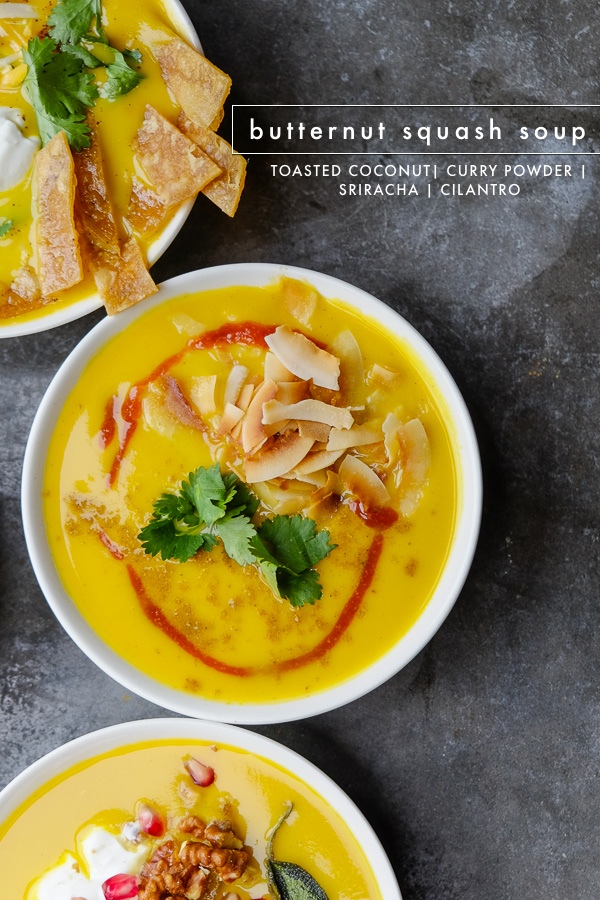 Turn Imagine's Organic Butternut Squash Soup into 8 different soups with toppings! Find all of the soup inspiration on Shutterbean.com!