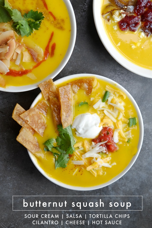 Turn Imagine's Organic Butternut Squash Soup into 8 different soups with toppings! Find all of the soup inspiration on Shutterbean.com!