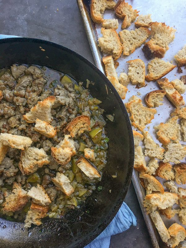 Bring your favorite Thanksgiving flavors into breakfast with this Bread Sausage Apple Hash. Find the recipe on Shutterbean.com