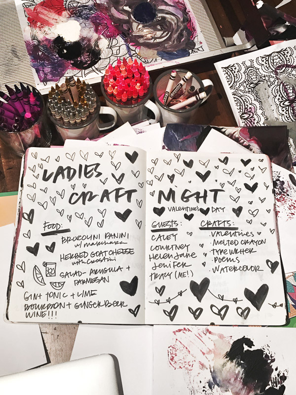 Ladies Craft Night- Valentine's Day Edition. ART+FOOD+SPIRITS + LADIES! See more on Shutterbean.com