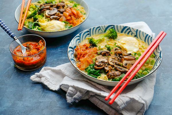 Dinner is just a few minutes away with this Mushroom Ramen recipe made with Imagine Broths & Soups. Find the recipe on Shutterbean.com!