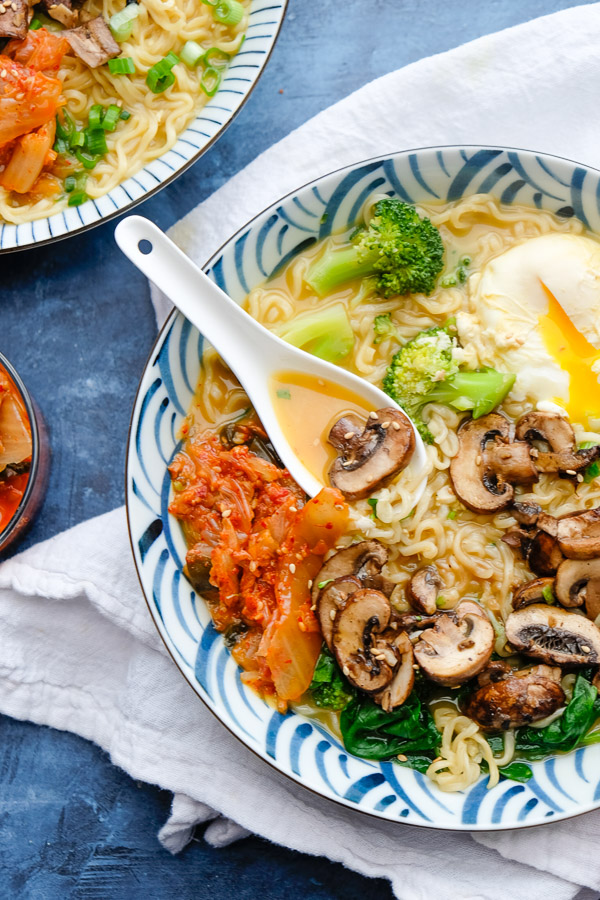 Dinner is just a few minutes away with this Mushroom Ramen recipe made with Imagine Broths & Soups. Find the recipe on Shutterbean.com!