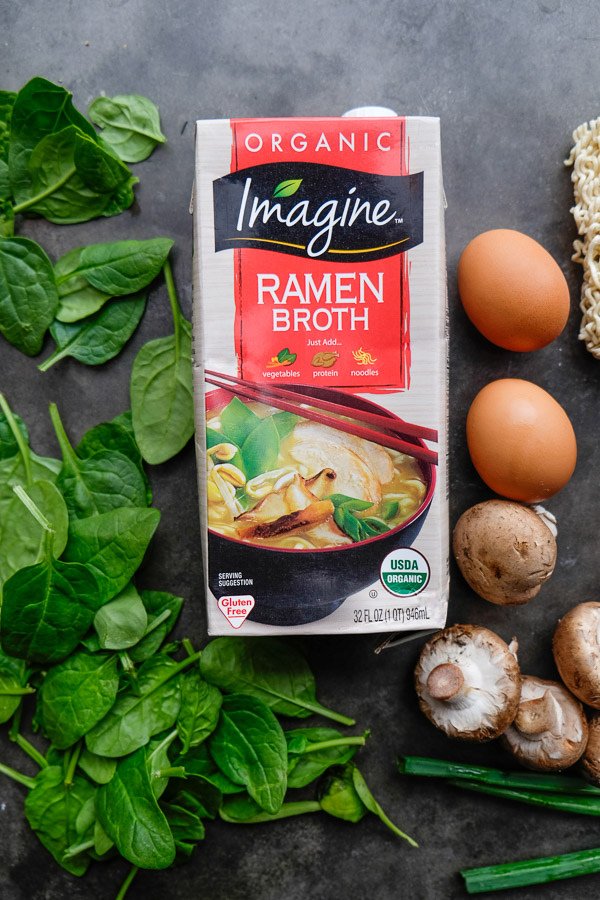 Dinner is just a few minutes away with this Mushroom Ramen recipe made with Imagine Broths & Soups. Find the recipe on Shutterbean.com!