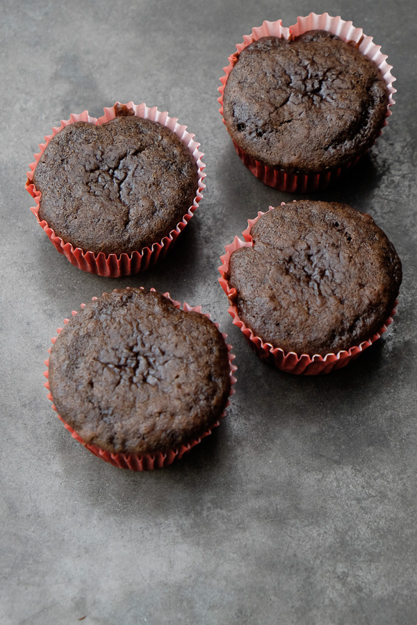 Small Batch Chocolate Cupcakes with Vanilla Bean Frosting. Recipe makes only 4! Check out more on Shutterbean.com