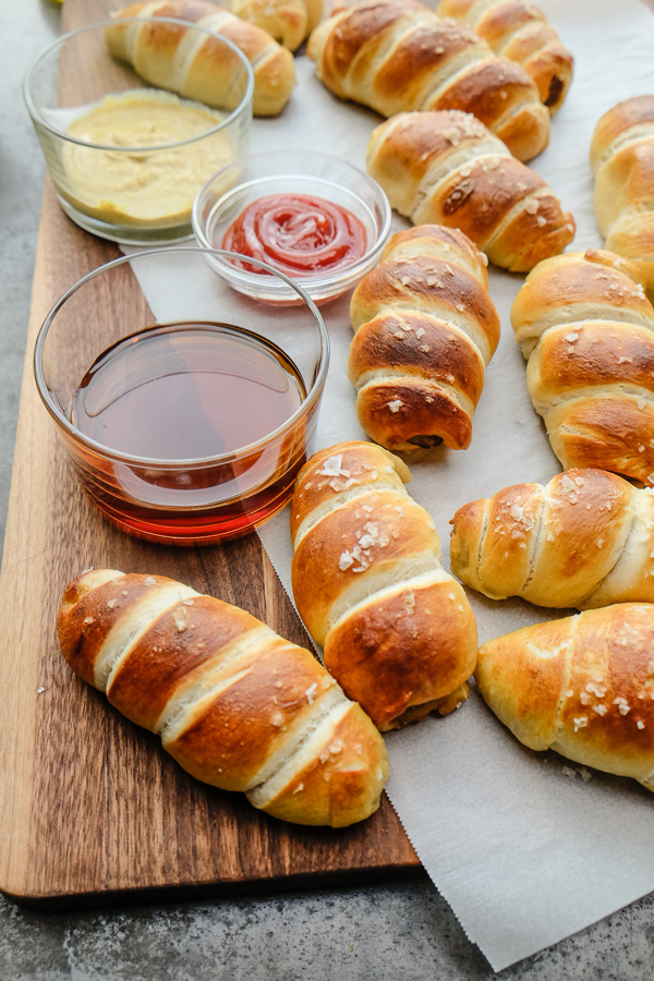 Breakfast Sausage Pretzel Rolls are perfect for a weekend brunch! Find the recipe on Shutterbean.com