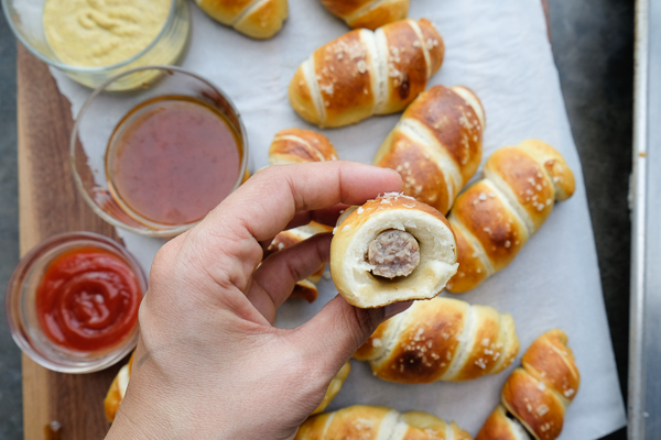 Breakfast Sausage Pretzel Rolls are perfect for a weekend brunch! Find the recipe on Shutterbean.com