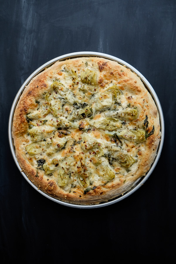 A few items from Trader Joe's and you have yourself Creamy Artichoke Pizza. Find the recipe on Shutterbean.com!