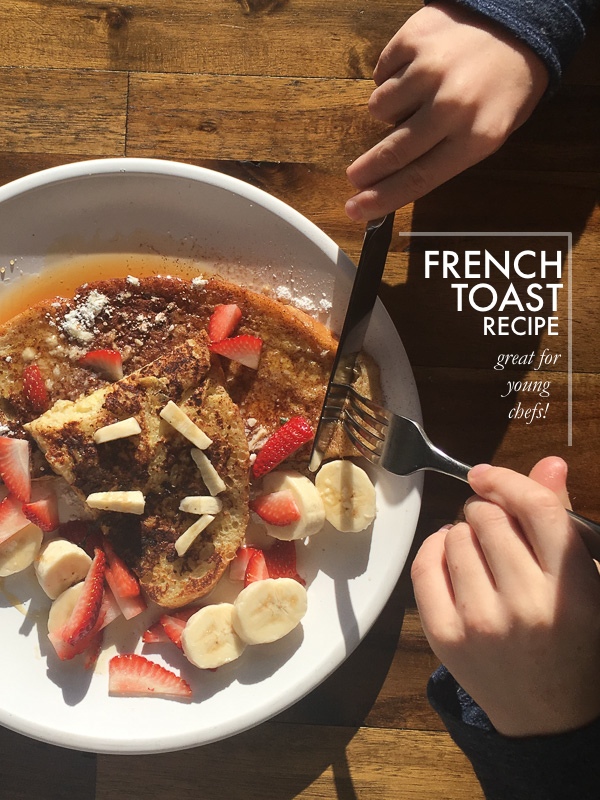 Making French Toast from scratch with kids is a great way to empower them to continue learning in the kitchen! See more on Shutterbean.com