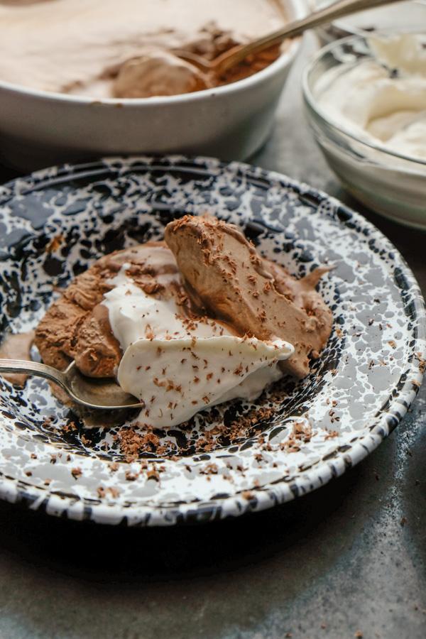 Frozen Mocha Mousse is an AMAZING frozen treat. No ice cream maker needed! Find the recipe on Shutterbean.com