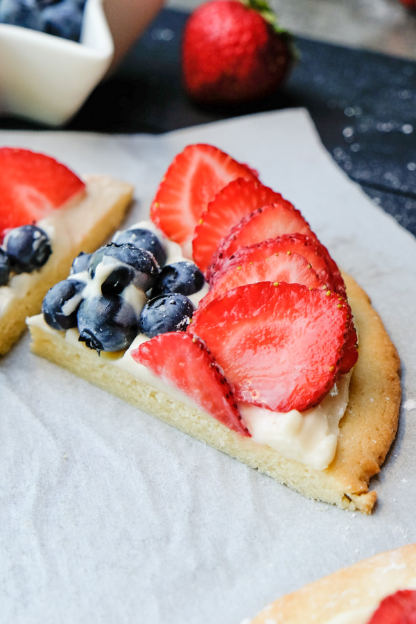 Small Batch Sugar Cookie Fruit Pizza -makes enough for 2-4 people. Recipe on Shutterbean.com