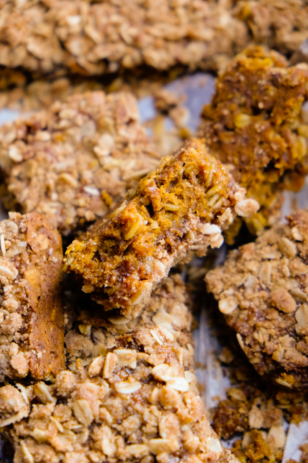 Find the recipe for Caramel Pumpkin Oatmeal Bars on Shutterbean.com!