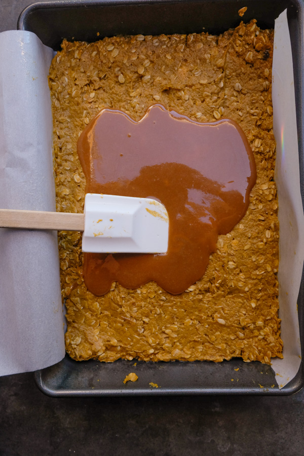 Find the recipe for Caramel Pumpkin Oatmeal Bars on Shutterbean.com!