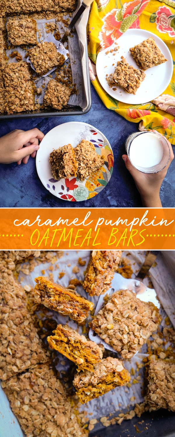 Find the recipe for Caramel Pumpkin Oatmeal Bars on Shutterbean.com!