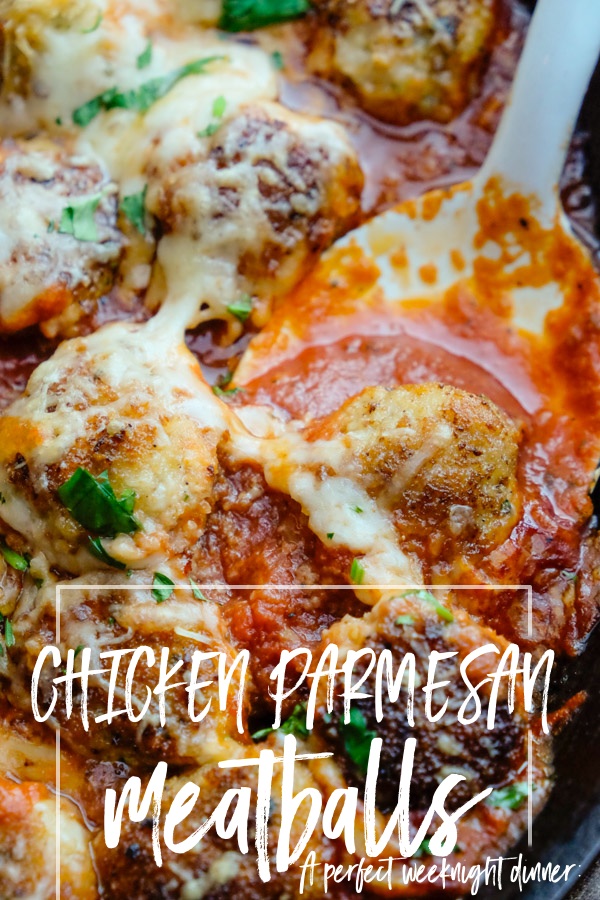 Combine the flavors of Chicken Parmesan with meatballs with this Chicken Parmesan Meatball dish! Find the recipe on Shutterbean.com