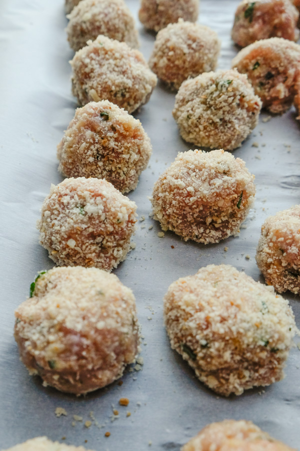 Combine the flavors of Chicken Parmesan with meatballs with this Chicken Parmesan Meatball dish! Find the recipe on Shutterbean.com