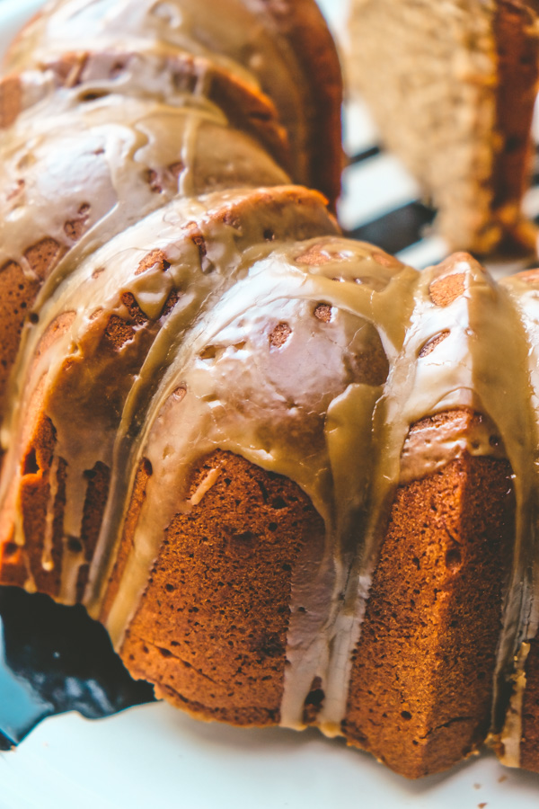 Spiced Brown Sugar Pound Cake with Rum Molasses Glaze is the perfect way to build community! Find the recipe on Shutterbean.com