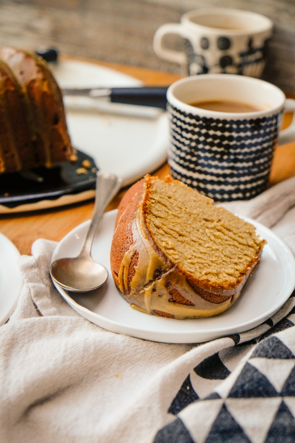 Spiced Brown Sugar Pound Cake with Rum Molasses Glaze is the perfect way to build community! Find the recipe on Shutterbean.com