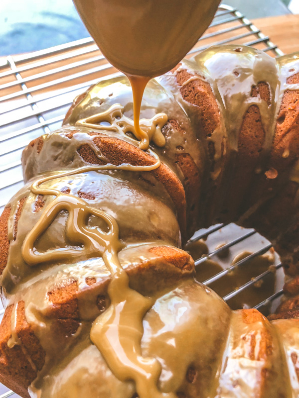 Spiced Brown Sugar Pound Cake with Rum Molasses Glaze is the perfect way to build community! Find the recipe on Shutterbean.com