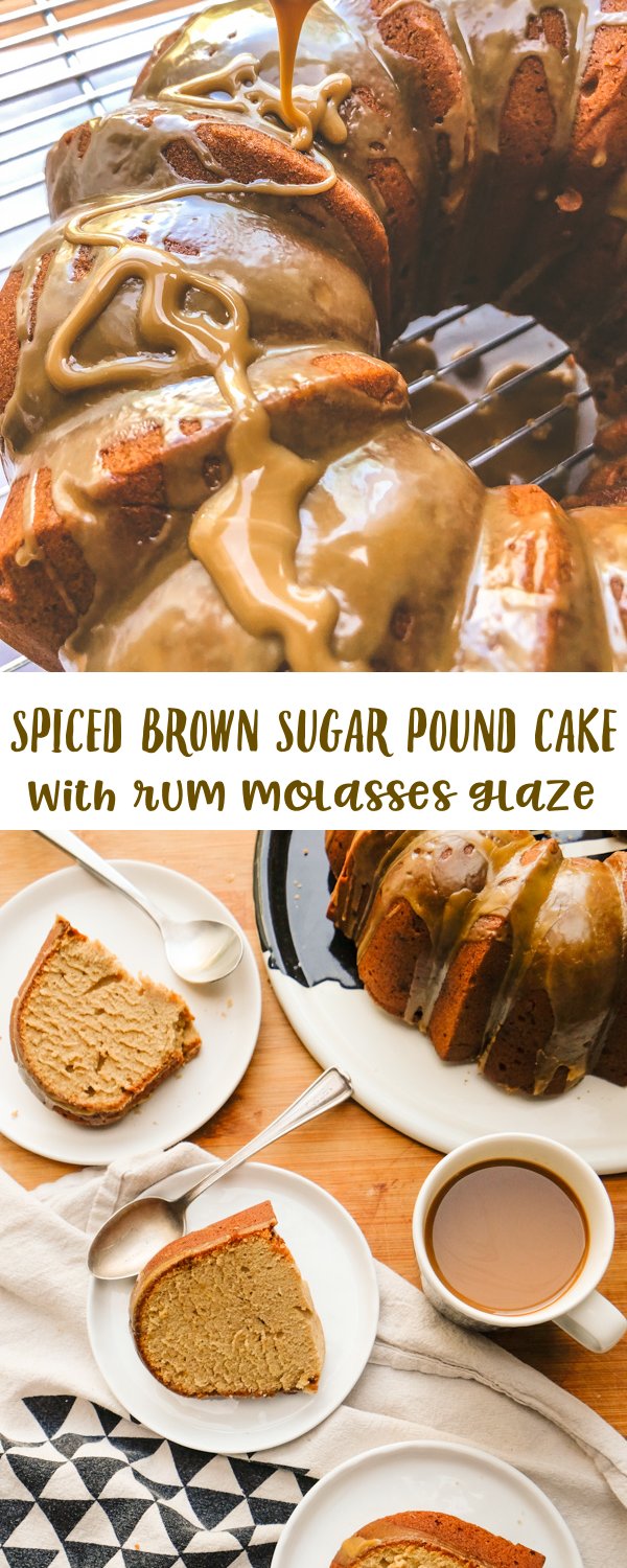 Spiced Brown Sugar Pound Cake with Rum Molasses Glaze is the perfect way to build community! Find the recipe on Shutterbean.com