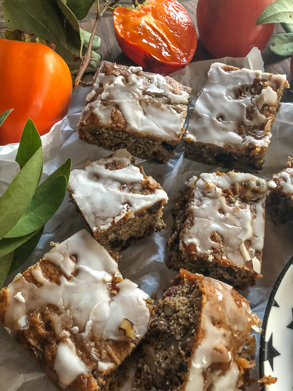 Have a bunch of persimmons to use up? Try these Persimmon Bars with Lemon Glaze! Recipe on Shutterbean.com