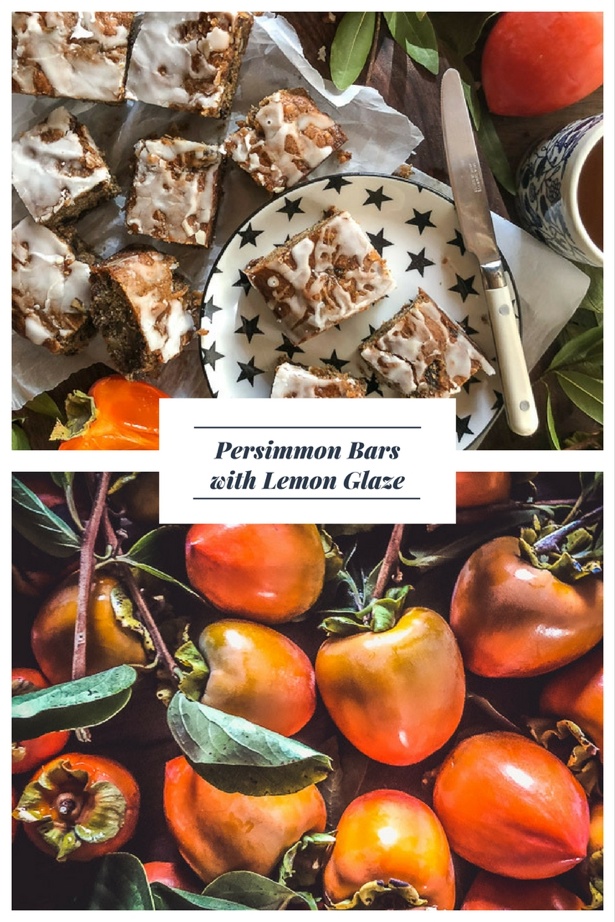 Have a bunch of persimmons to use up? Try these Persimmon Bars with Lemon Glaze! Recipe on Shutterbean.com