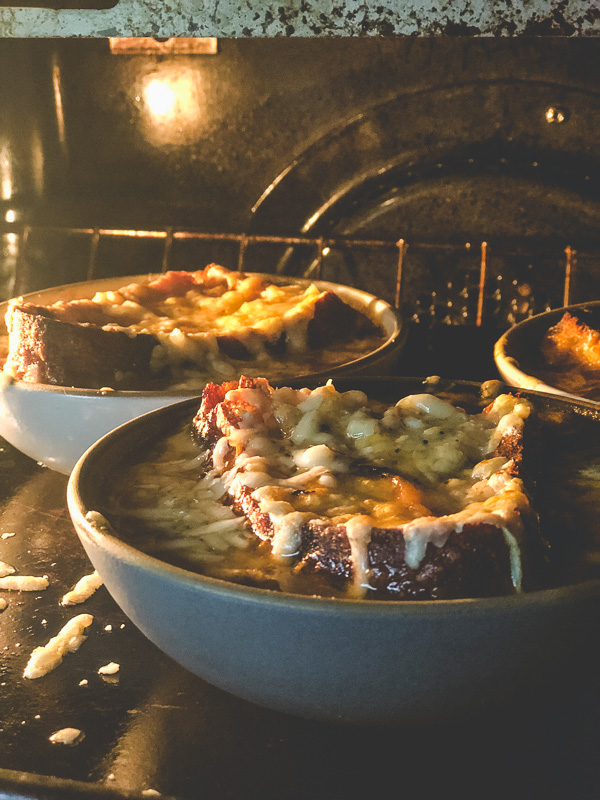 French Onion Soup made with Chicken Stock! Find the recipe on Shutterbean.com