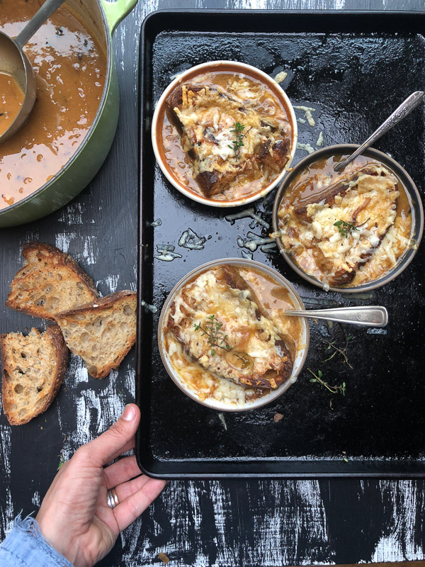 French Onion Soup made with Chicken Stock! Find the recipe on Shutterbean.com