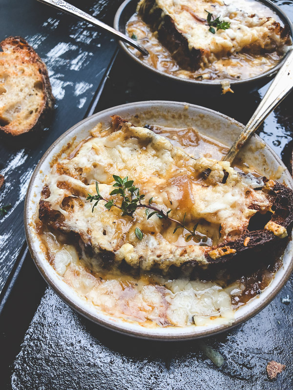 French Onion Soup made with Chicken Stock! Find the recipe on Shutterbean.com