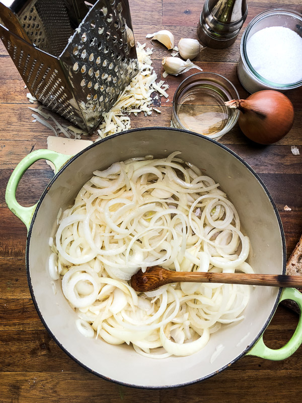 French Onion Soup made with Chicken Stock! Find the recipe on Shutterbean.com