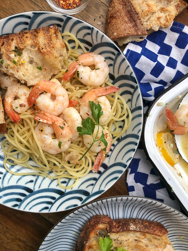 Lemon Garlic Roasted Shrimp makes weeknight dinner making EASY. Find the recipe on Shutterbean.com!