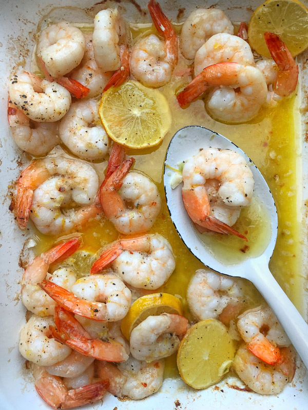 Lemon Garlic Roasted Shrimp makes weeknight dinner making EASY. Find the recipe on Shutterbean.com!