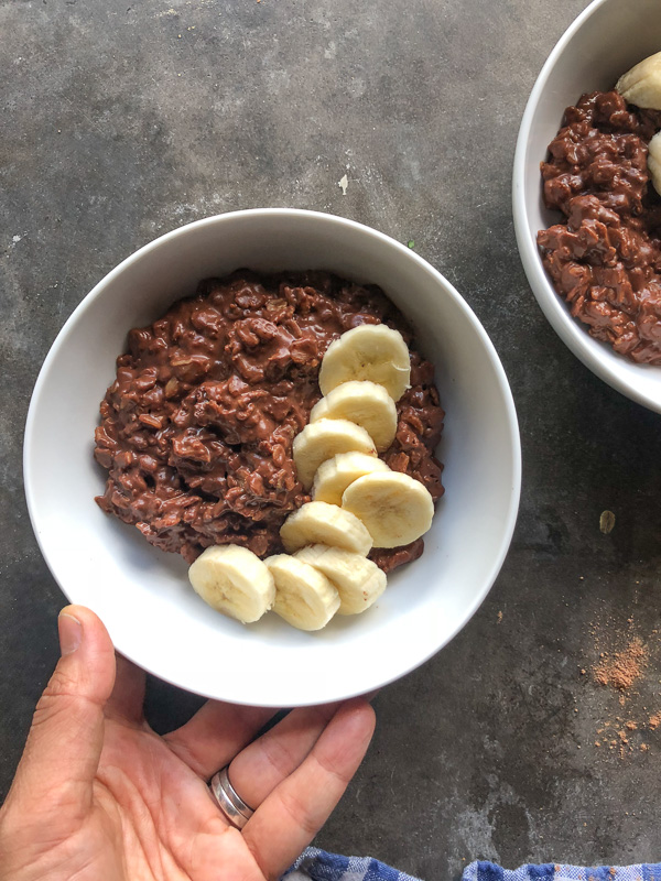 Start the morning off with a little indulgent treat! Check out the recipe for this Chocolate Peanut Butter Oatmeal on Shutterbean.com