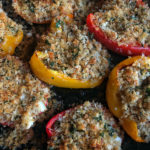 Baked Stuffed Peppers with Feta and Breadcrumbs is a vegetarian dream! Find the recipe on Shutterbean.com