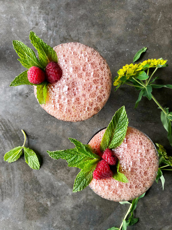 Raspberry Frosé made with ingredients from a trip to Nugget Market. Find the recipe on Shutterbean.com!