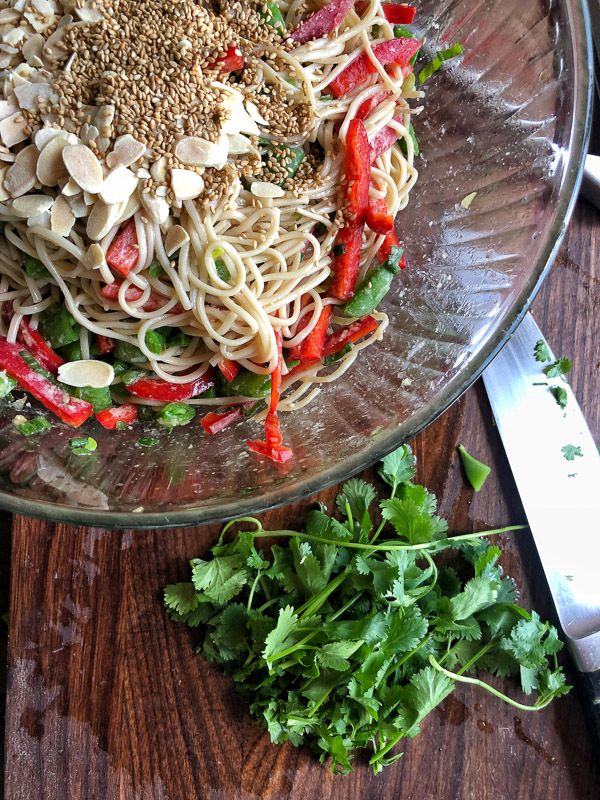 Cold Soba Noodles with tons of vegetables! Perfect for the warmer months when you don't feel like cooking but you want something filling and healthy! Recipe on Shutterbean.com