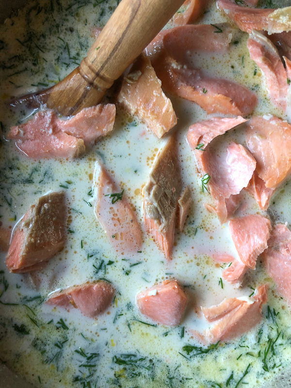 Lemon Dill Capellini with Salmon is a great light Summer dish. A great use for salmon leftovers. Find the recipe on Shutterbean.com