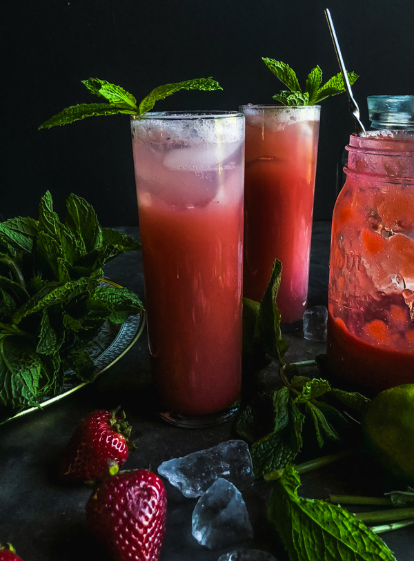 If you're looking for a refreshing non-alcoholic drink, mix this Strawberry Shrub with sparkling water! Recipe on Shutterbean.com