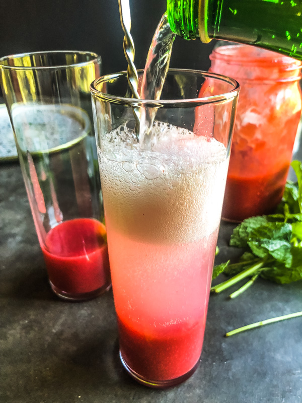 If you're looking for a refreshing non-alcoholic drink, mix this Strawberry Shrub with sparkling water! Recipe on Shutterbean.com