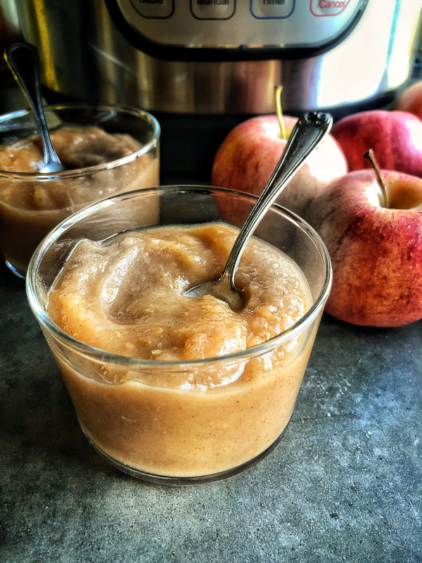 When life gives you too many apples, make Instant Pot Applesauce. It's a great addition to your meal prep arsenal. Recipe on Shutterbean.com!